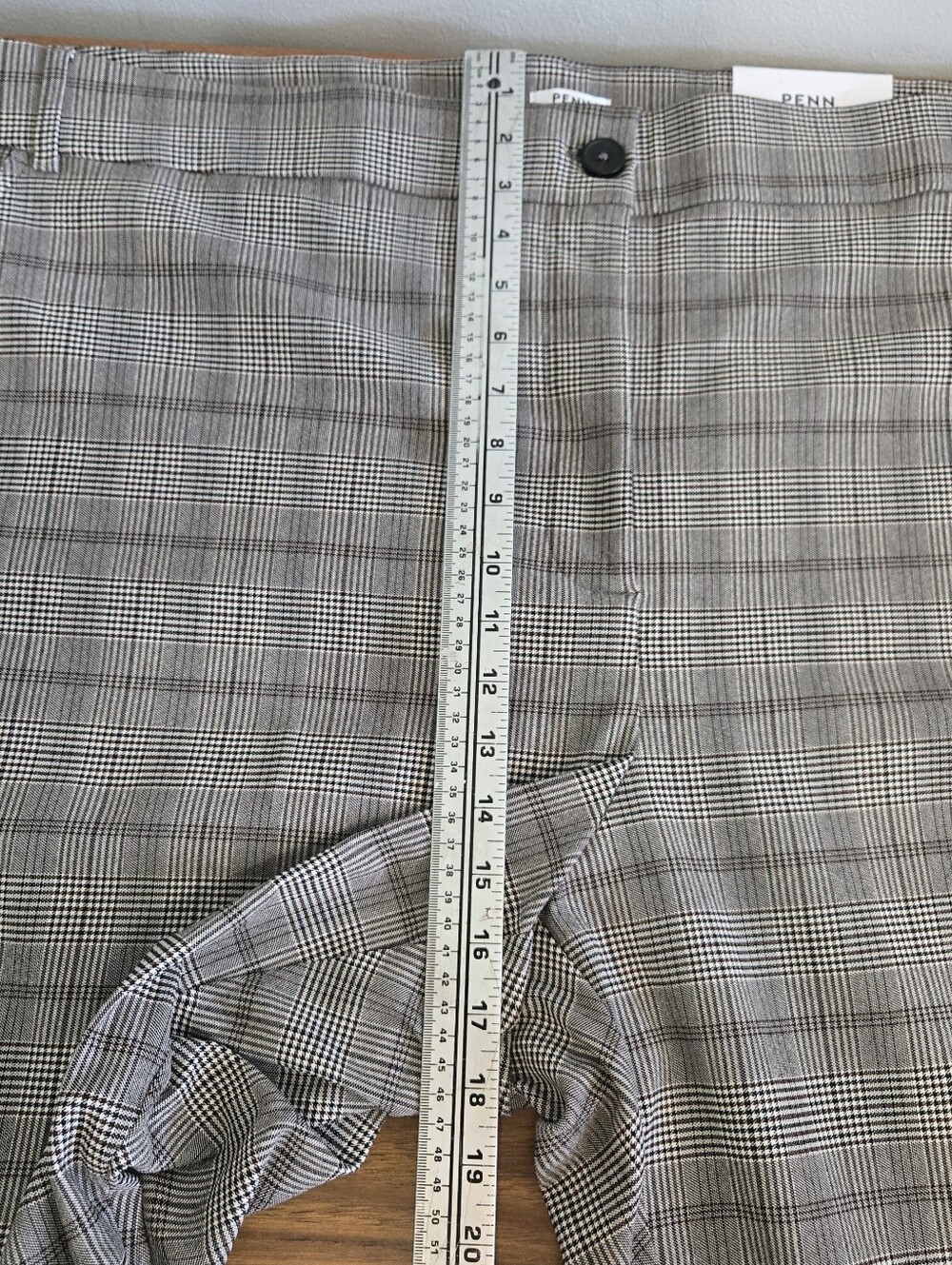 Women 30P/3X Plaid Dress Pants in Gray White, Brown Comfort Stretch Zip Profesh - Picture 8 of 13